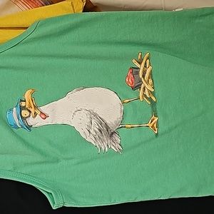 Wonder nation size sm(6/7) cotton/poly green chicken fries tank top